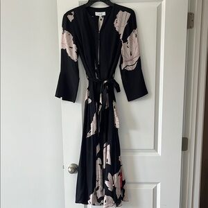 Reiss Black and Pink Long Sleeve Dress